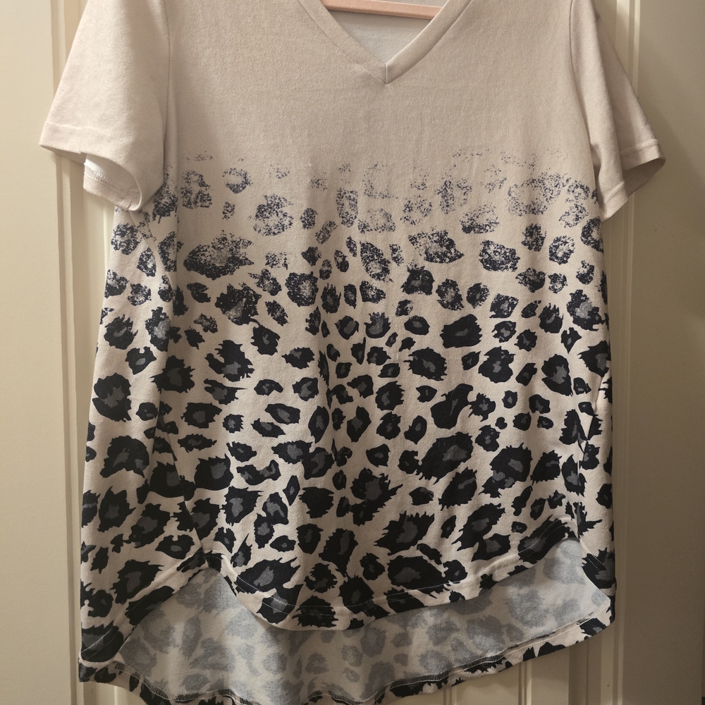 Leopard Print V-Neck Women's Top